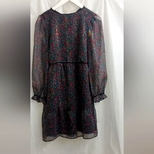 Loft Paisley Sheer Whimsical Bohemia Bounce Hem Dress- Size: XS Petite